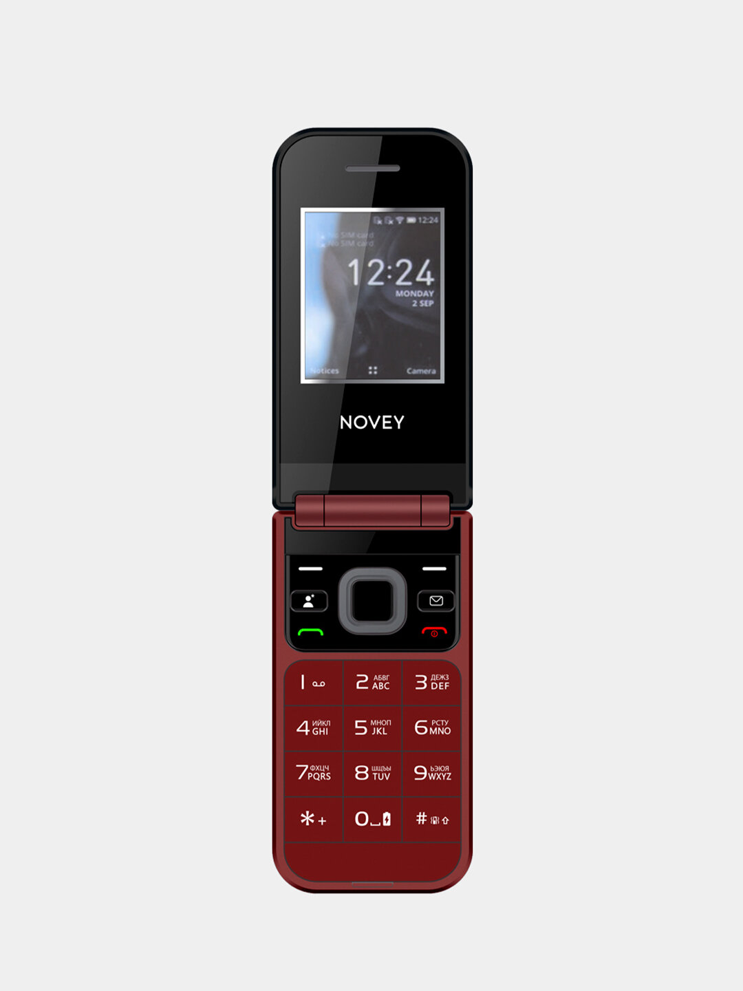 Кнопочный мобильный телефон Novey X70 с 2 SIM - слотами, красный — фото 1