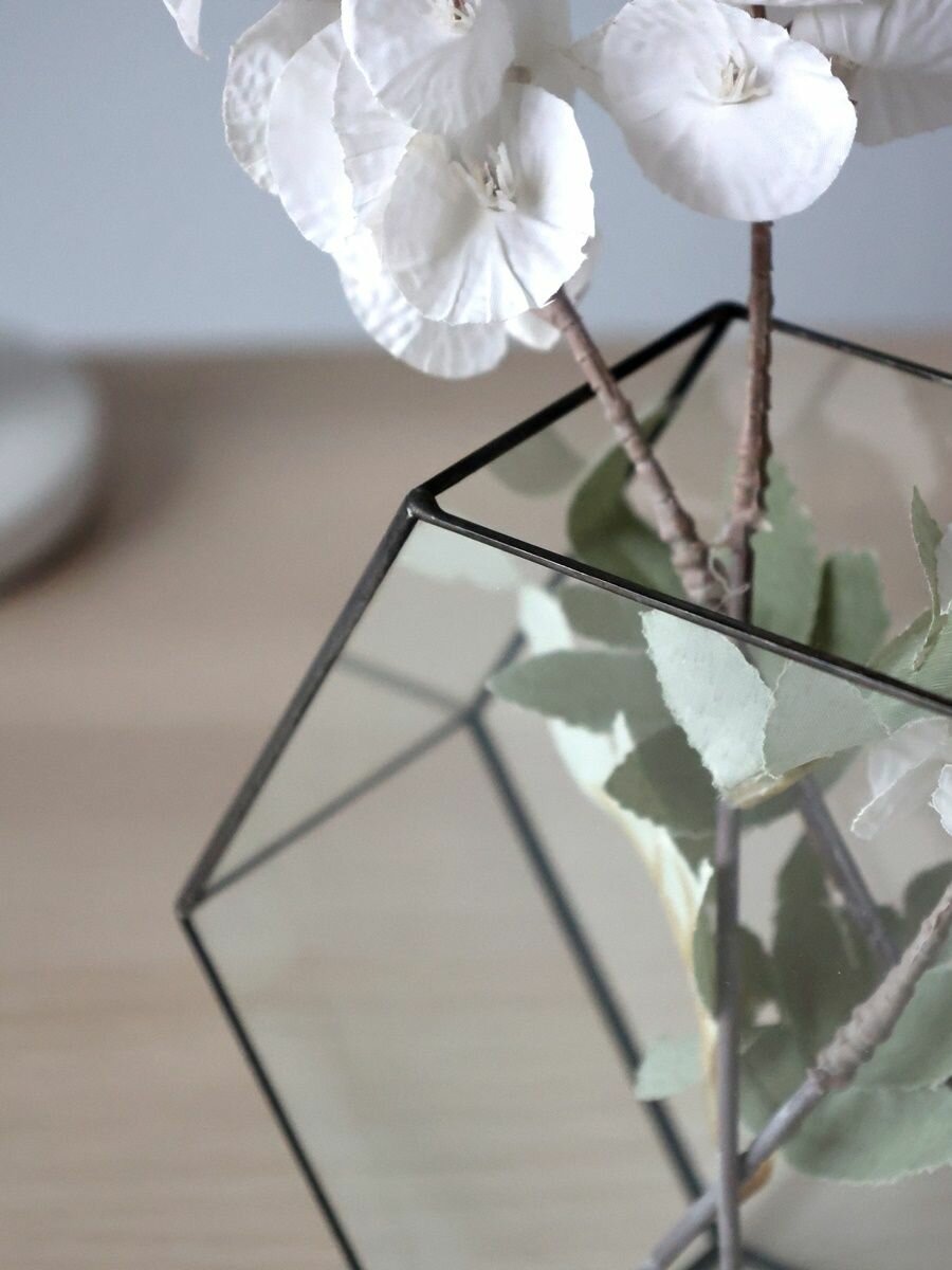 Ваза Арт-Птица 3057/1, стекло, металл, ручная сборка, прозрачная — фото 1