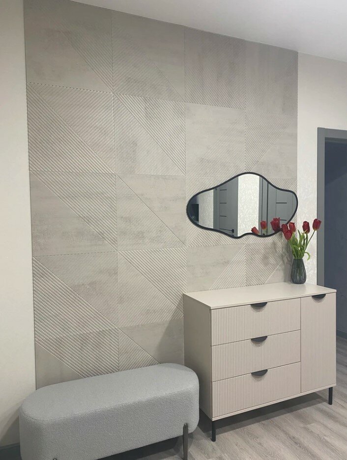 3Д стеновые панели RILIEF из МДФ цвета Камень светлый 1 кв. м