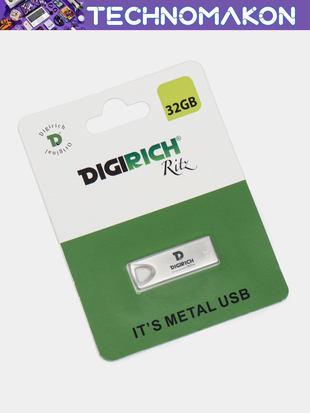 Флешка Digirich "Ritz", USB 2.0, 32ГБ, интерфейс USB Type-A, с ушком — фото 1