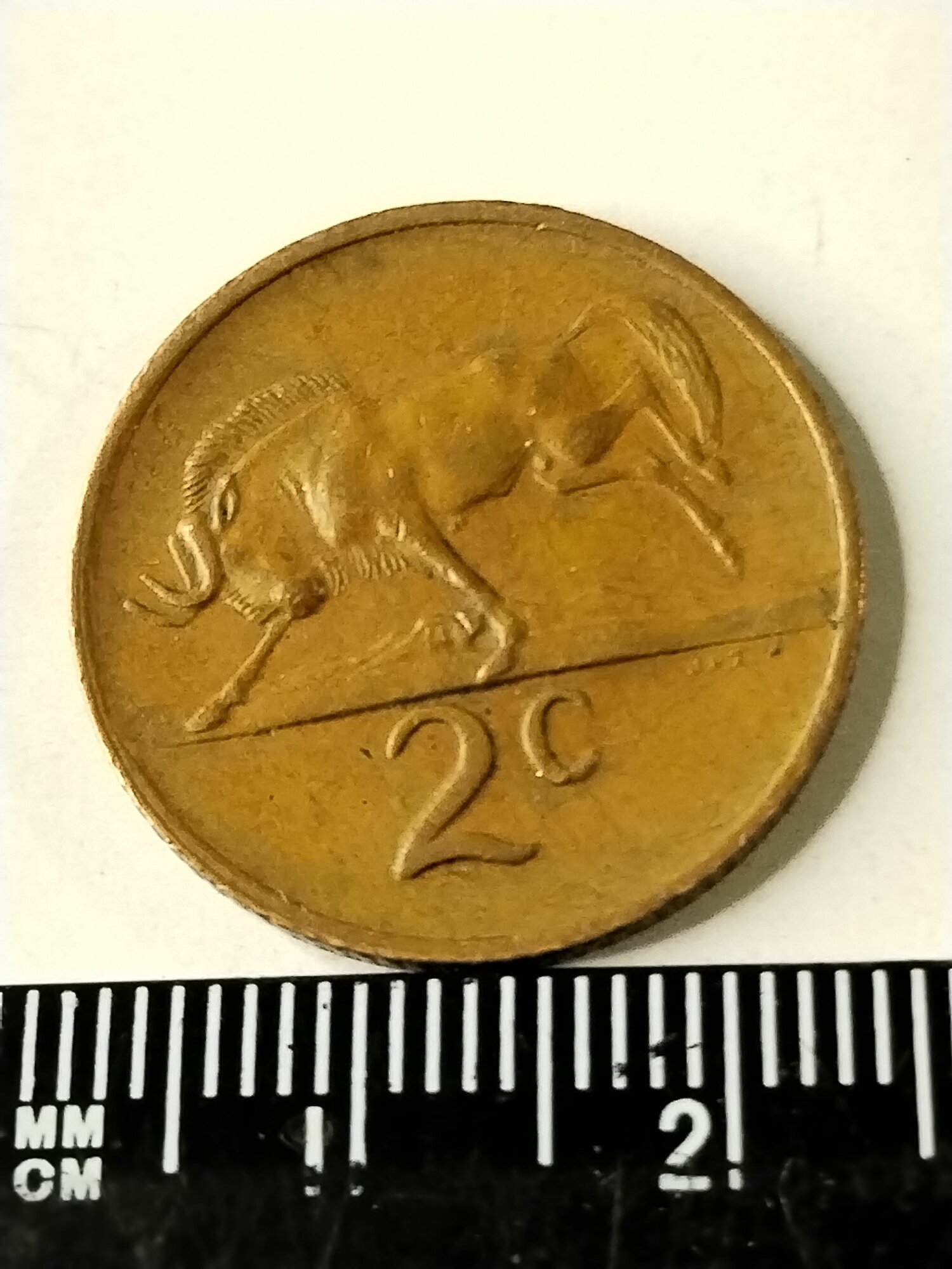 ЮАР 2 цента 1975-87. "Антилопа Гну". XF