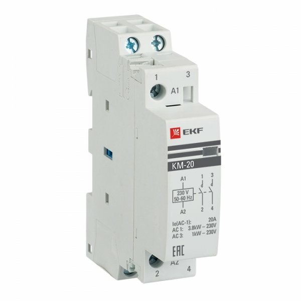 EKF PROxima Контактор модульный КМ 20А 2NО (1 мод.), km-1-20-20