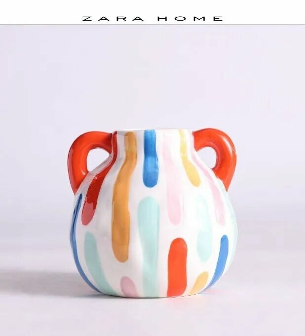 Ваза 11.4 см  Керамика 1 шт11.4 Ваза Керамика Белый красный синий Белый красный синий1676479669