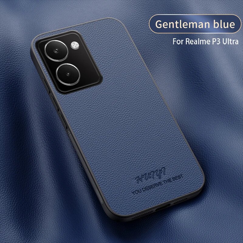 Кожаный чехол Magsafe для OPPO Realme P3 Ultra 5G, автомобильный магнитный держатель с беспроводной зарядкой, силиконовый жесткий чехол для телефона RealmeP3Ultra, Blue, Realme P3 Ultra