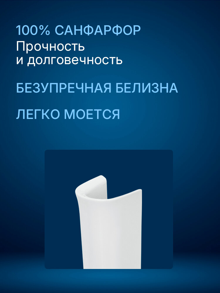 Пьедестал Sanita Аттика Белый санфарфор S1 PD. FS/Attica/N/WHT. G/S1 — фото 1