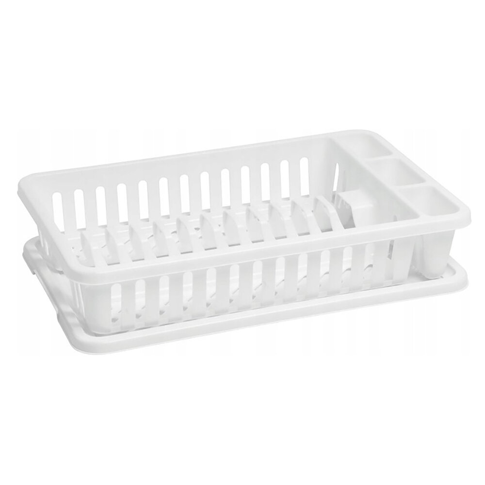 Сушилка для посуды с поддоном "Curver Basic", настольная, пластик, белая, 26,5*42*8,8 см, 3402 белый