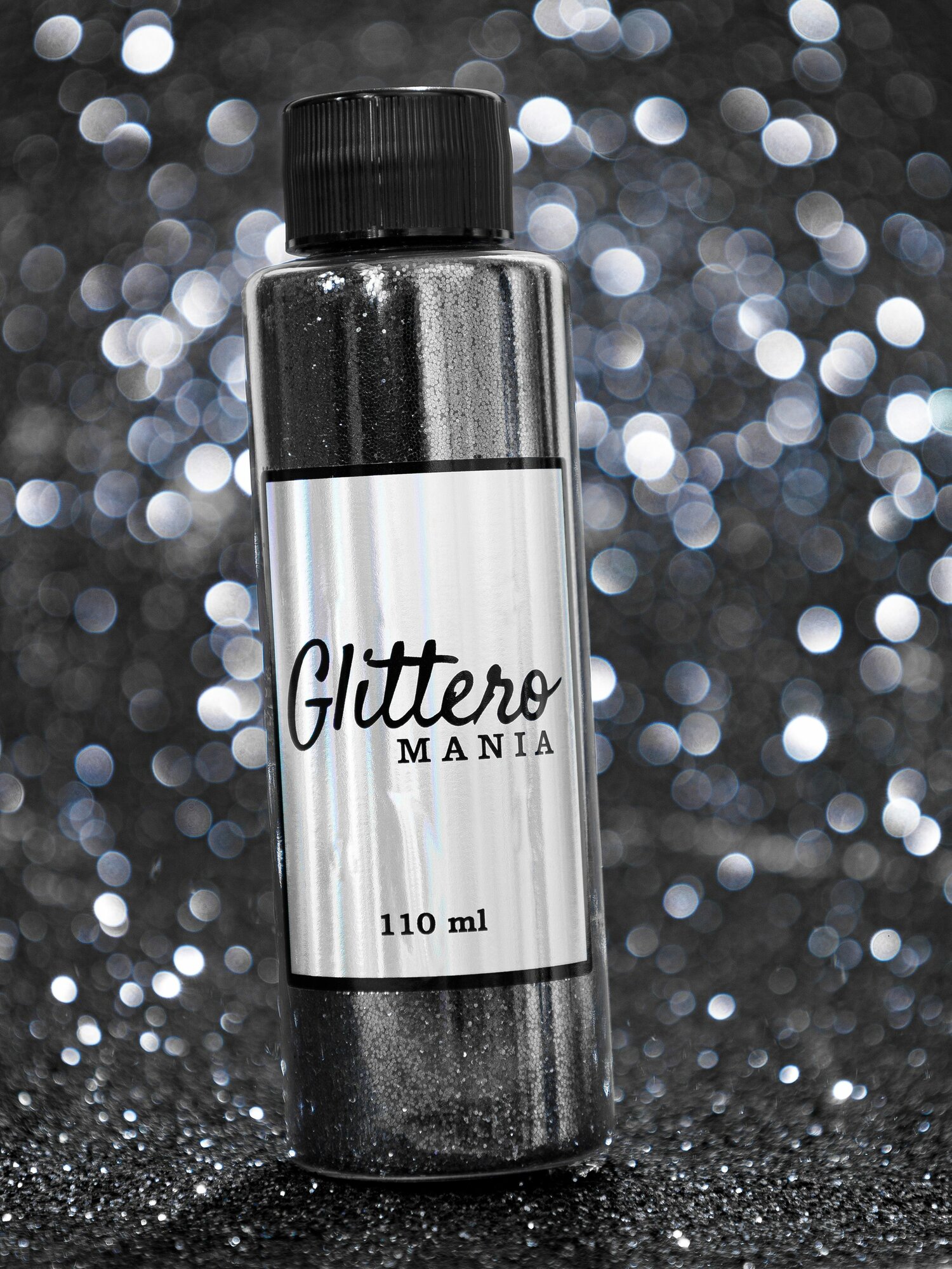 Блестки для творчества. Глиттеры для декорирования. Черный 0.4 мм. — фото 1