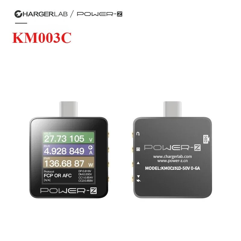 ChargerLAB POWER-Z USB PD3.1 Протокол 48 В Диапазон двойного тестера Type-C KM002C KM003C, KM003C