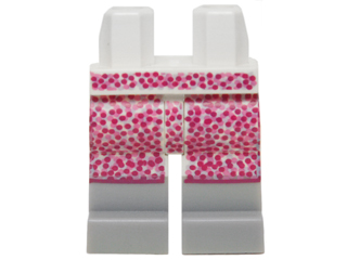 Hips and Legs with Skirt with Pink Dots and Light Bluish Gray Boots Pattern, 970c00pb0475 White U