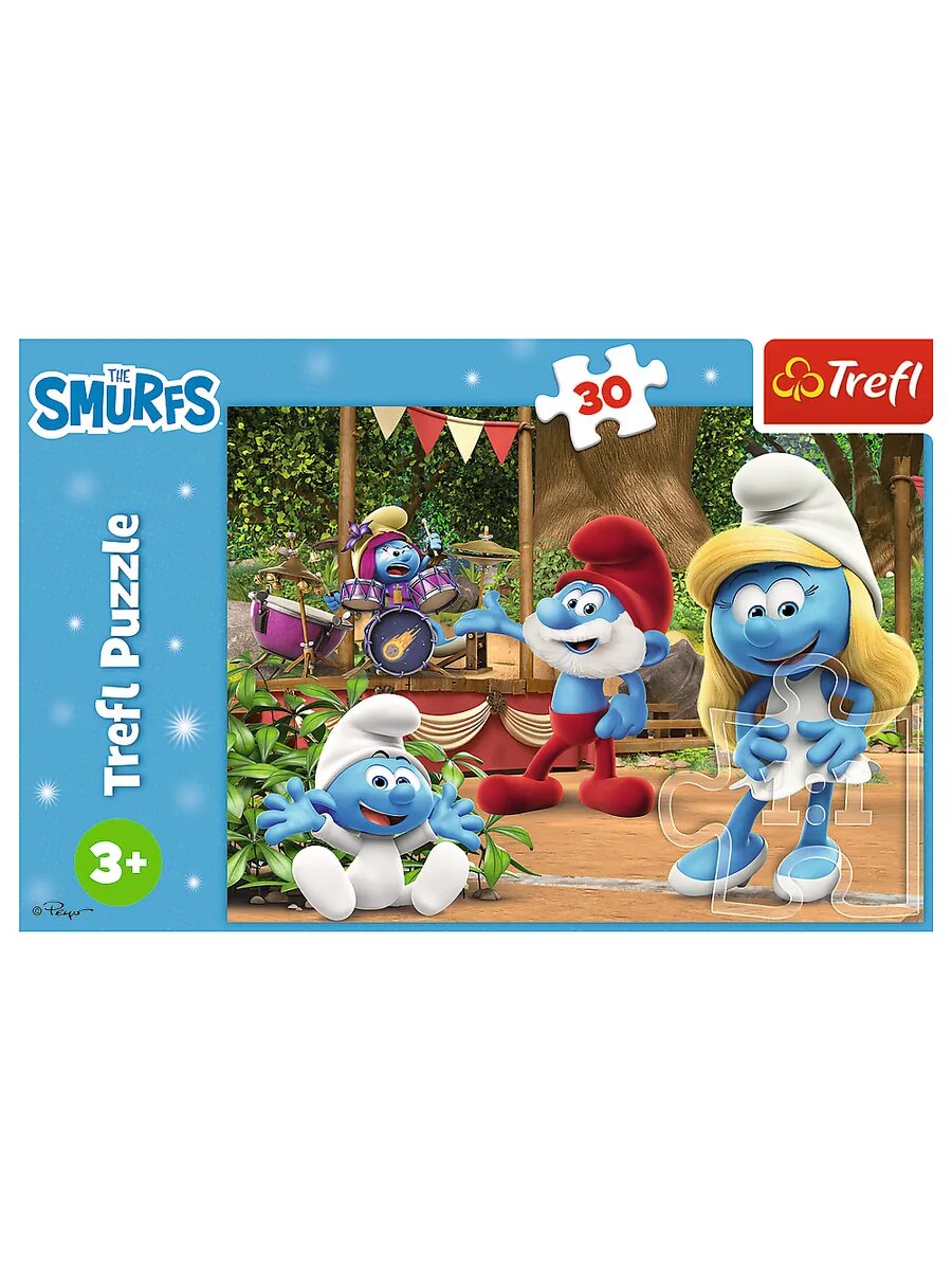 Смурфетта и смурфики, 30 деталей midi, Trefl — фото 1