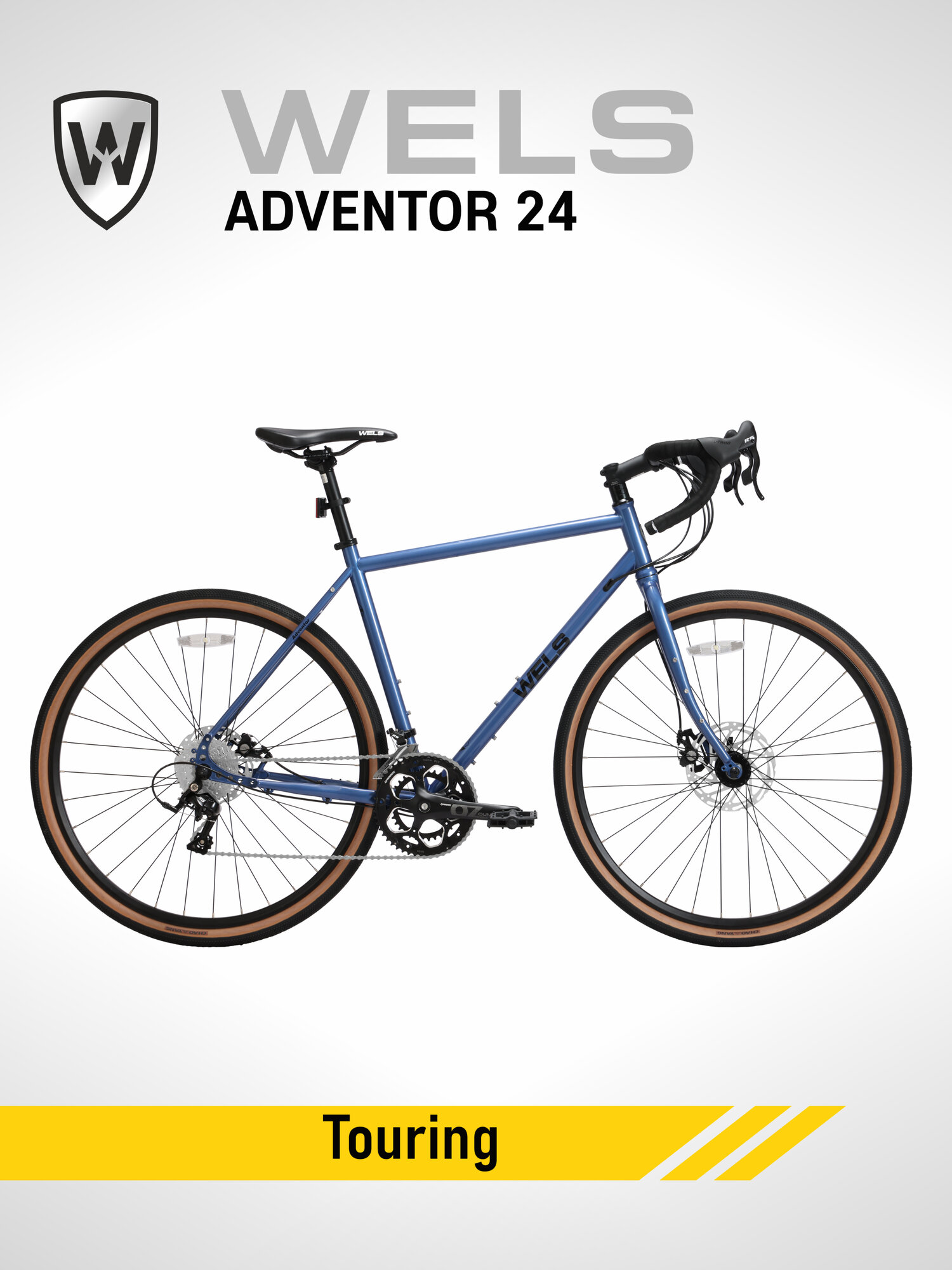 Туристический велосипед Wels Adventor (700C, небесно-голубой, 580 мм, 18 ск, 2024)