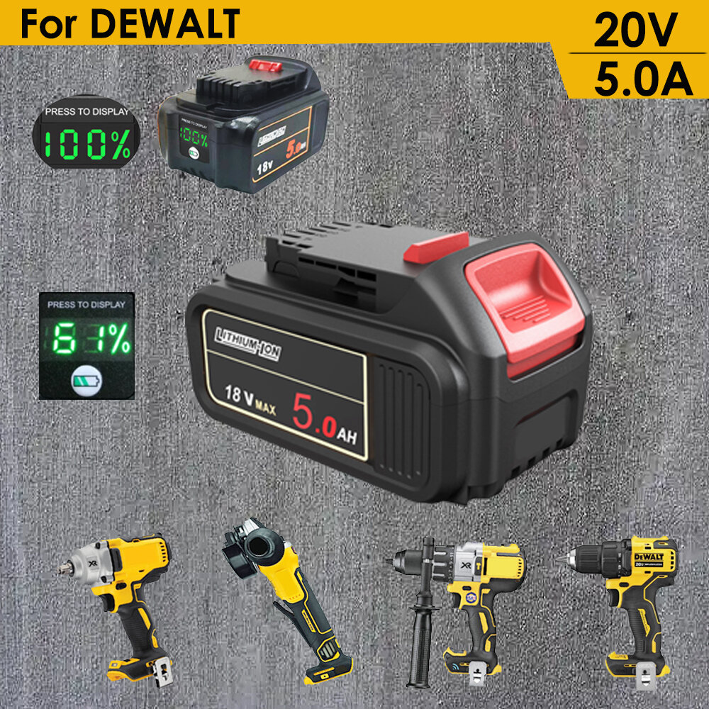 Аккумулятор для DEWALT DCB 184 18V 5А (Отображение в процентах) 20B
