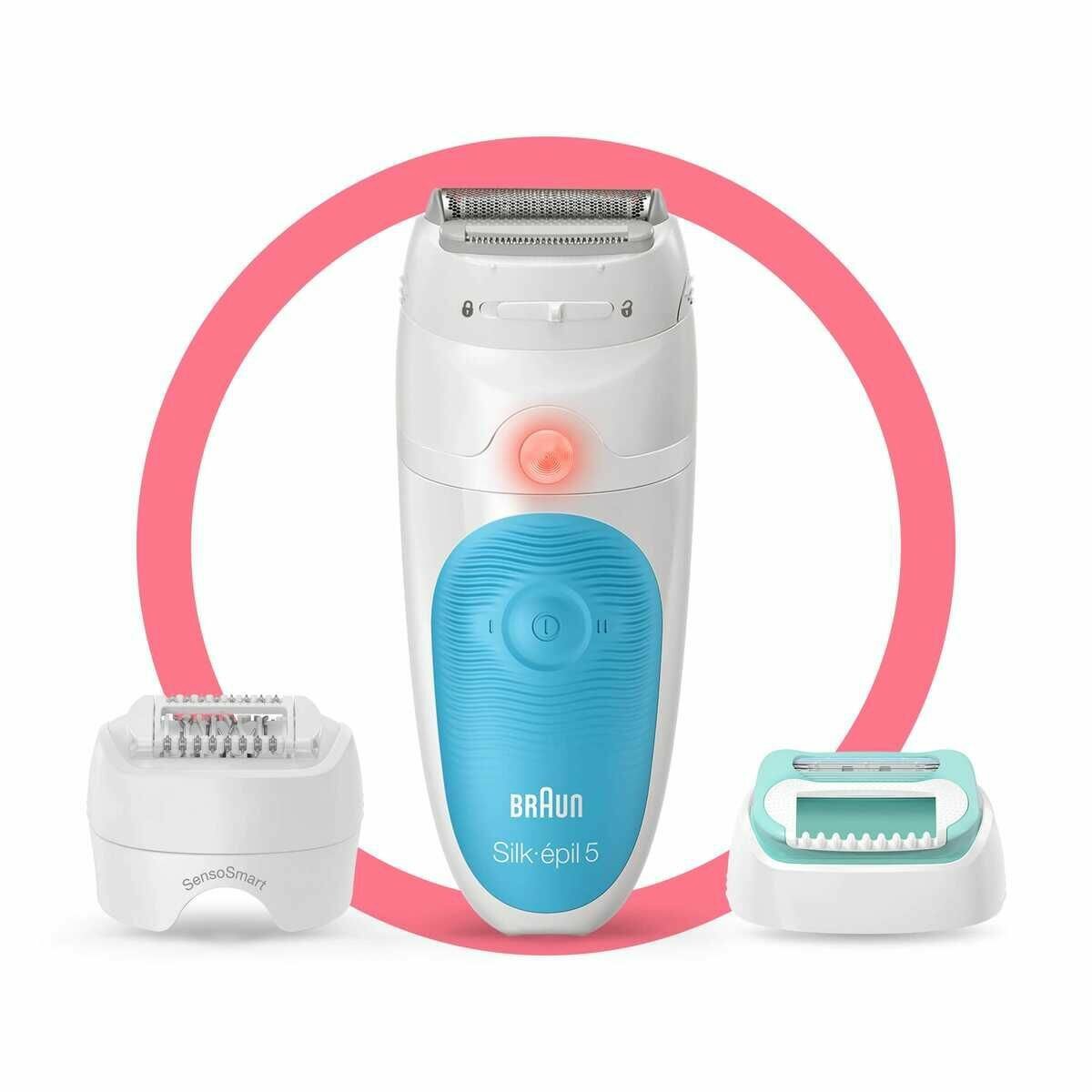Braun Silk-pil 5 5610 SensoSmart Влажный и сухой эпилятор с 4 дополнительными аксессуарами включая бритвенную головку.
