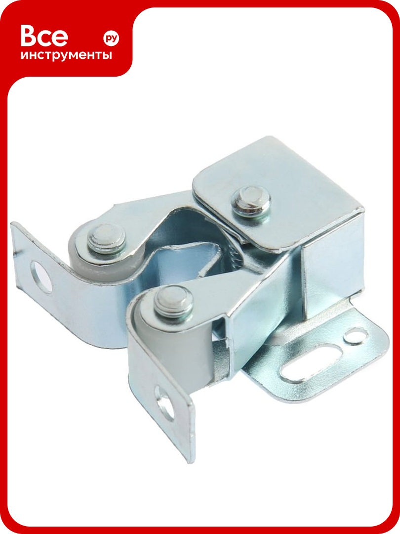 Двойная роликовая защёлка LOCKLAND железная цвет цинк 7065352
