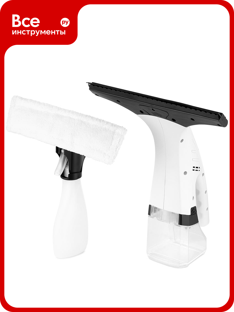 Стеклоочиститель KITFORT КТ-5163, микрофибры, 3 в, аккумуляторный Li‑Ion, без провода, с эргономичной ручкой