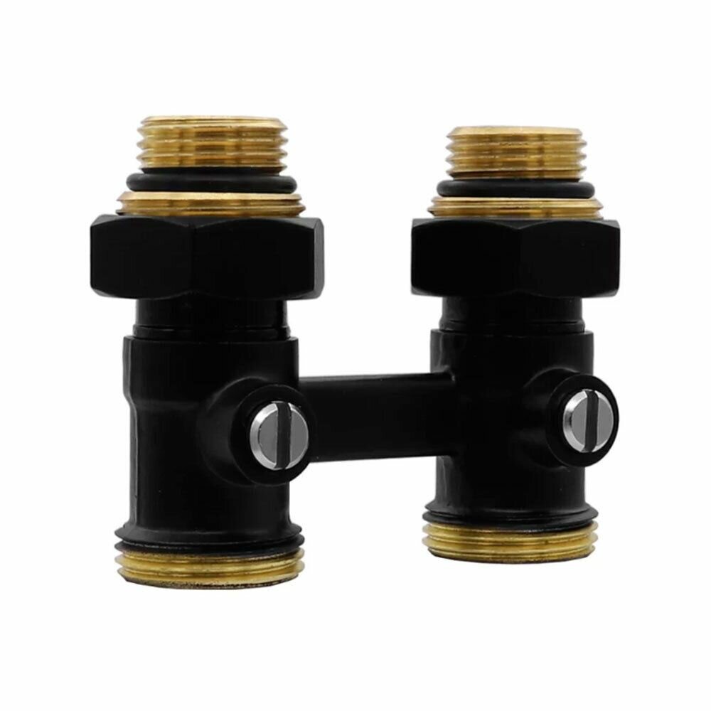 Узел подключения для радиатора с шаровым затвором Vieir 3/4"-прямой (48/1шт) Черный, VR308-C