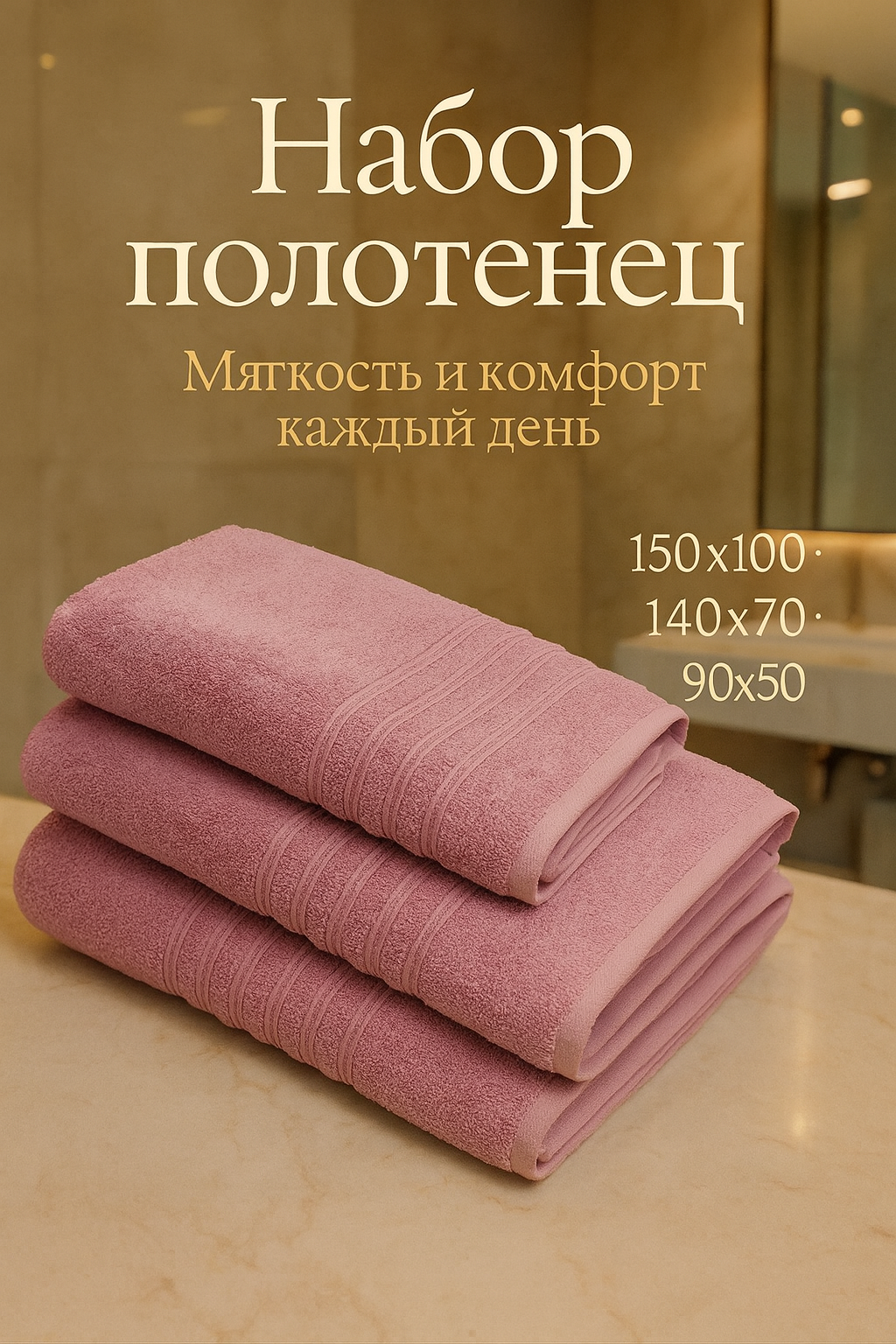 Набор махровых полотенец – для сауны, банных и лица. Mягкое и впитывающее, 100% хлопок, для вашего тела и дома