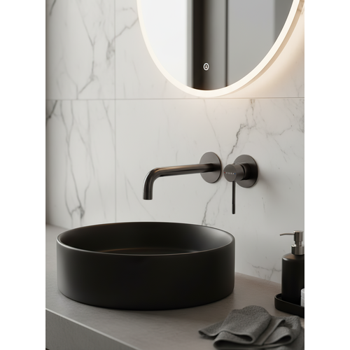 Смеситель скрытого монтажа для раковины черный встраиваемый нержавеющая сталь гарантия 5 лет коллекция Vessel 7470₽