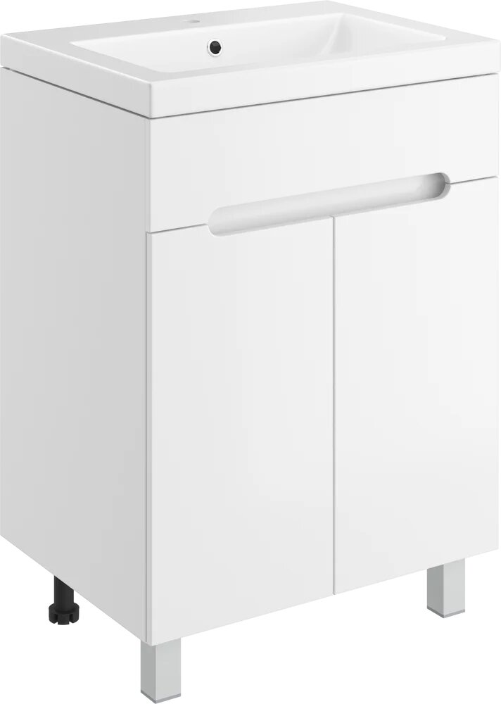 Тумба с раковиной DIWO Коломна 60 напольная 60 см из МДФ из фарфора белая прямоугольная в современном стиле
