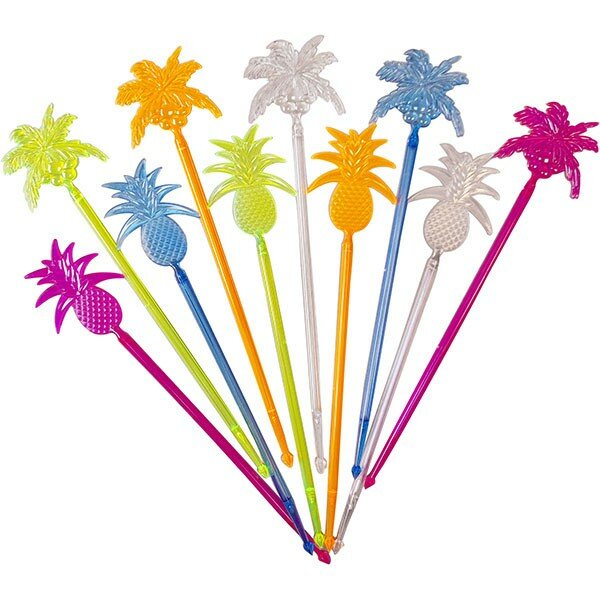 Мешалки для коктейлей «Тропикана», 100 шт, полистирол, 23,5 см, разноцветный (Prohotel)