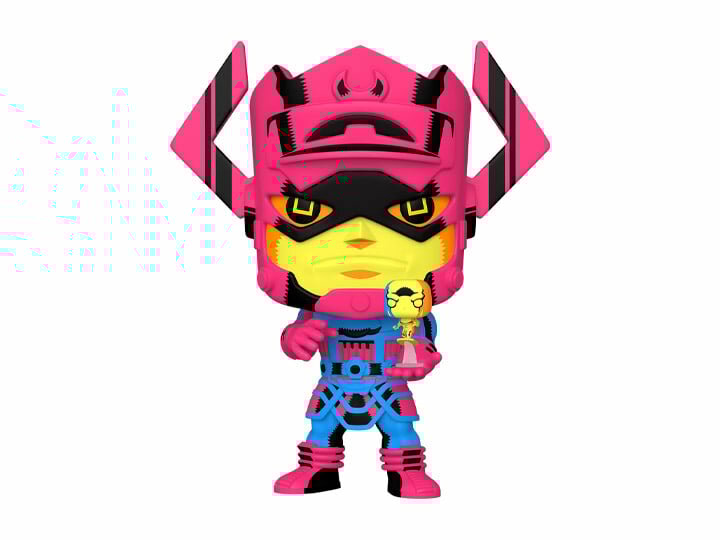 Pop! Marvel: Fantastic Four — Галактус с Серебряным Серфером (Black Light, 25 см) PX Exclusive — фото 1