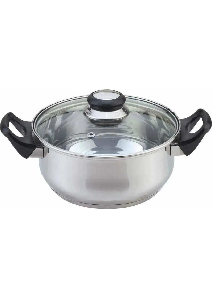 Кастрюля для плиты BAK-01 1,4л нерж. с крышкой — фото 1