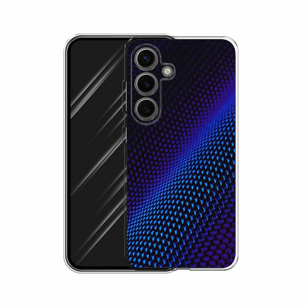 Чехол на Samsung Galaxy S25 / Самсунг S25 с принтом "Синий карбон" — фото 1