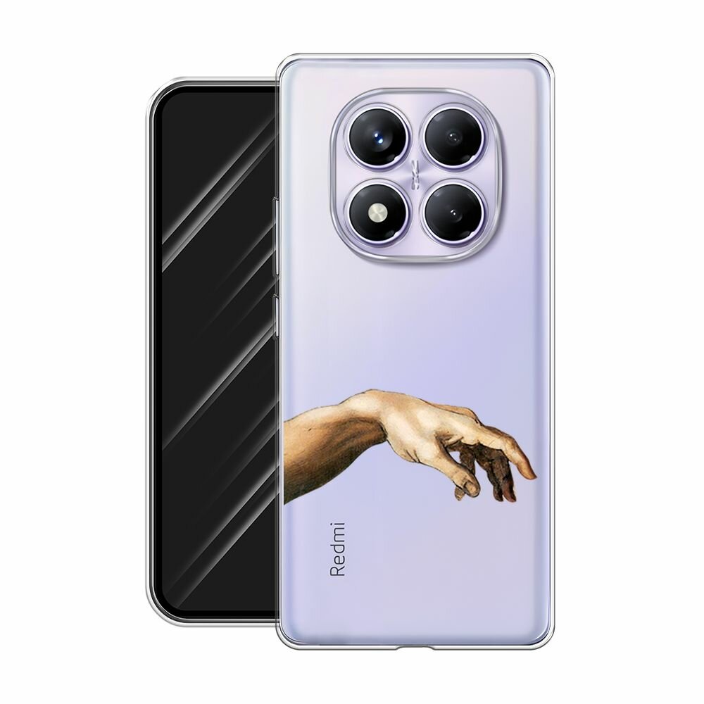 Чехол на Xiaomi Redmi Note 14 Pro 4G / Сяоми Редми Нот 14 Про 4G с принтом Creazione di Adamo 1, прозрачный — фото 1