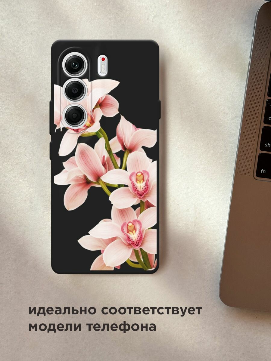 Чехол на Tecno Camon 40 Pro 5G / Текно Камон 40 Про 5G с принтом "Нежная орхидея", прозрачный — фото 1