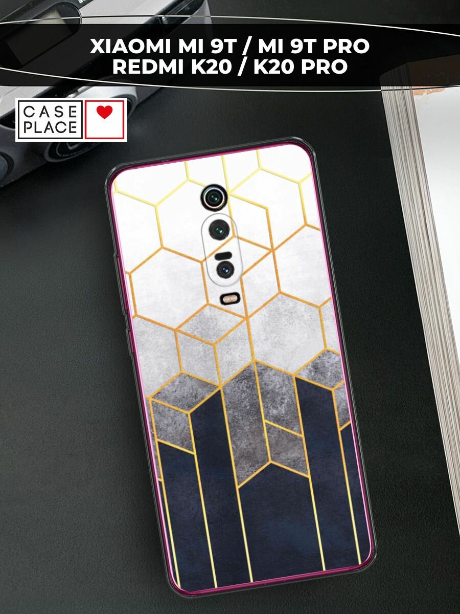 Чехол на Xiaomi Redmi K20/K20 Pro/Mi 9T/9T Pro / Сяоми Редми К20/K20 Pro/Mi 9T/9T Pro с принтом "Черно-белая мозаика"