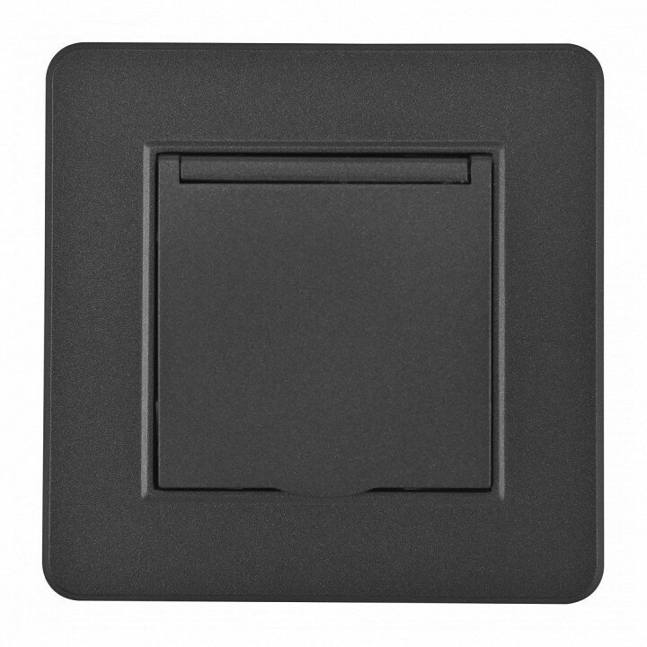 Розетка с заземлением и шторкой, с крышкой Arte Milano SET16-1 SET16-1-41-1 black