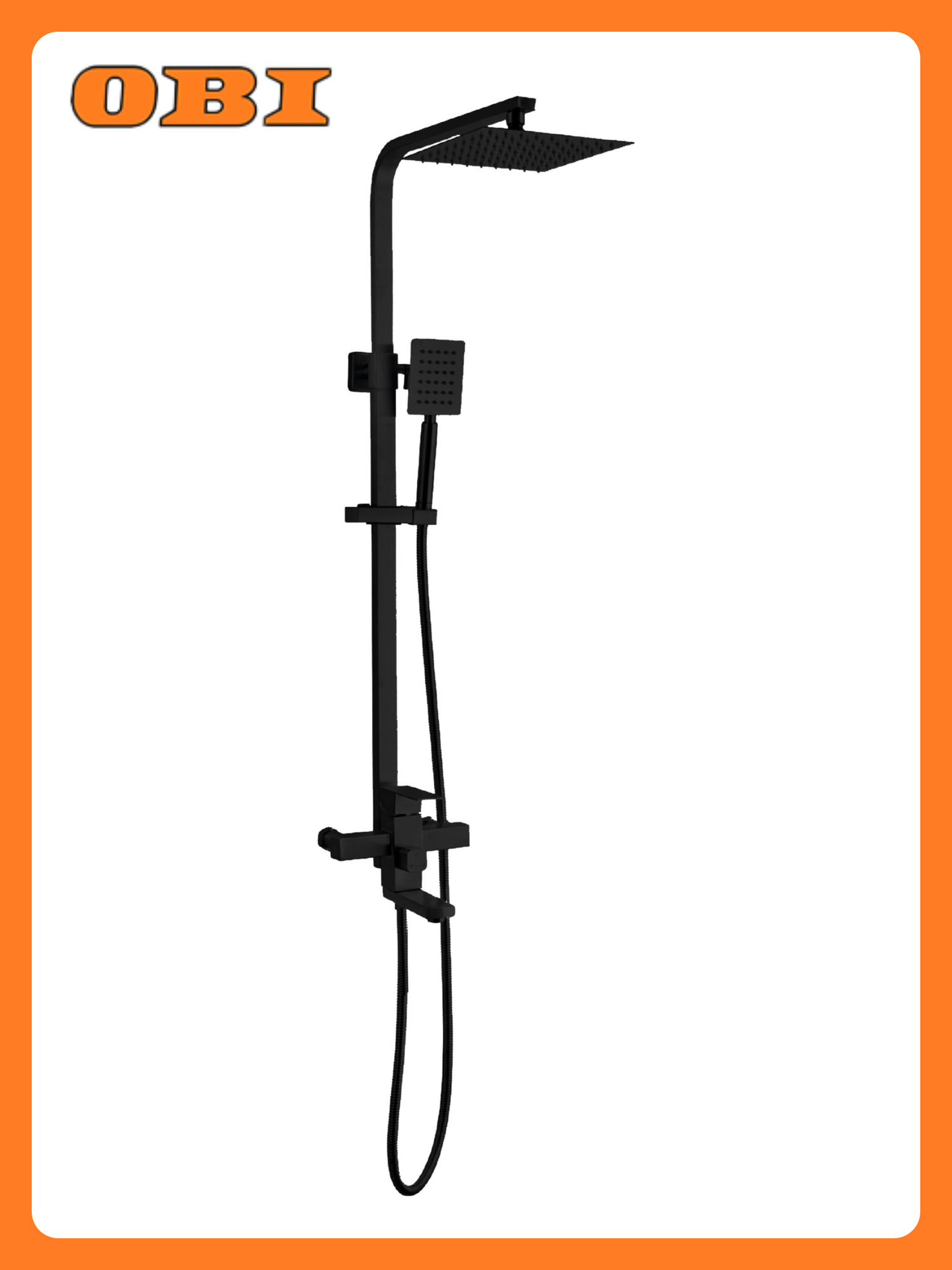 Душевая система 35-05/C HARD black с тропическим душем и смесителем