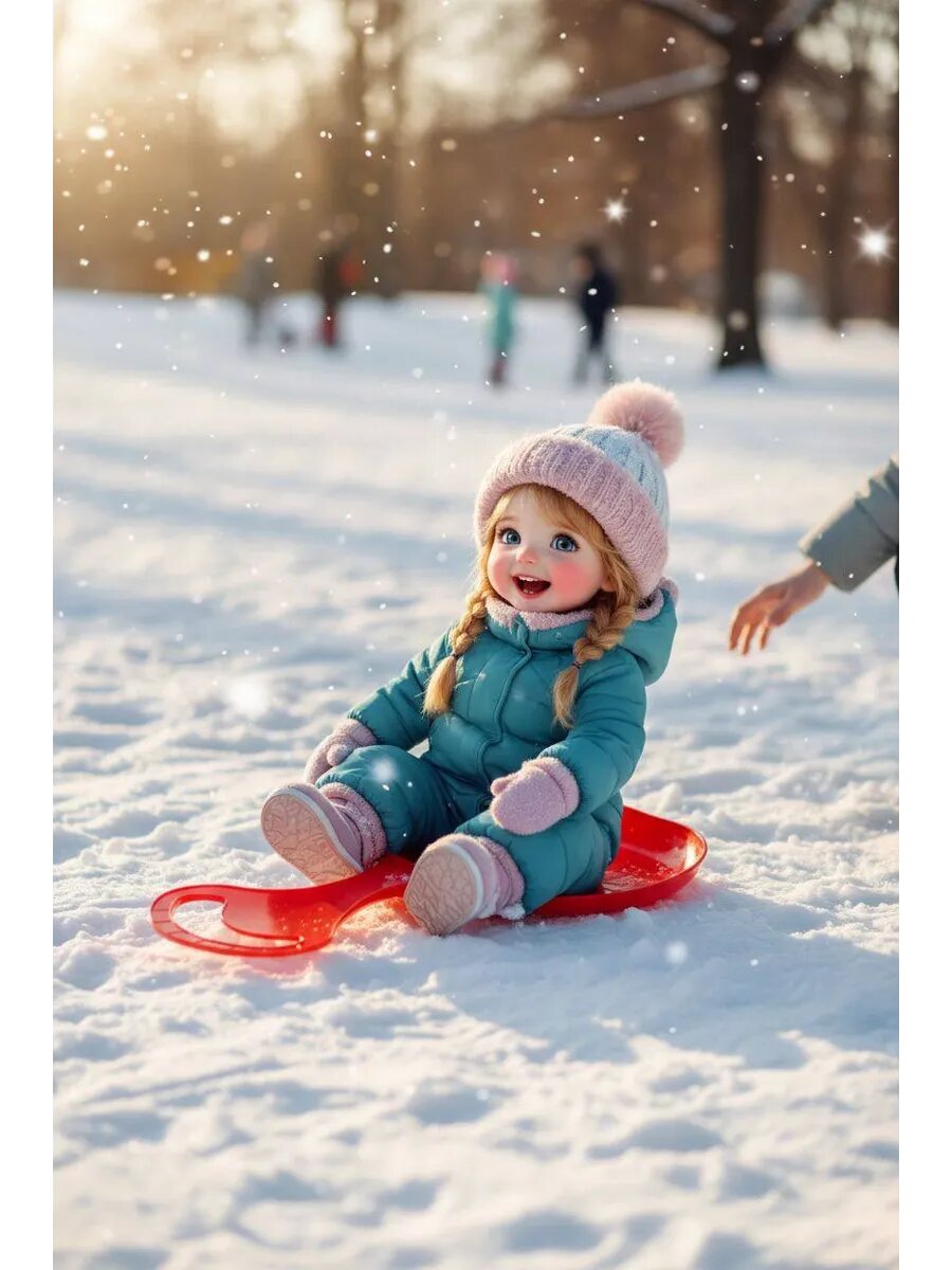 Ледянки детские зеленые, ледянка детская для катания с горки зимой — фото 1