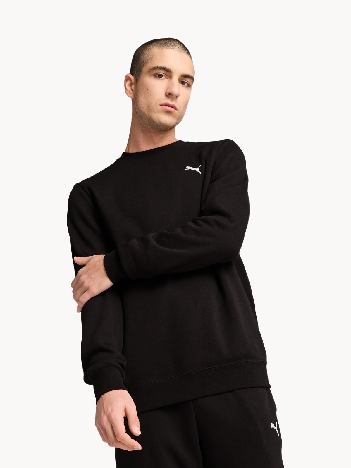 Свитшот PUMA ESS Crew FL, размер 2XL, , черный