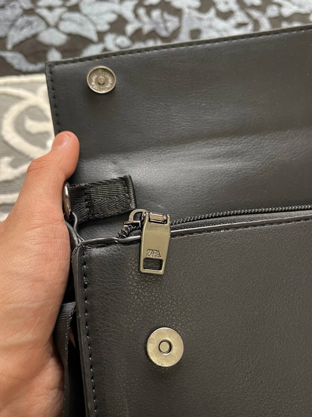 Сумка барсетка  zara, фактура гладкая, черный — фото 1