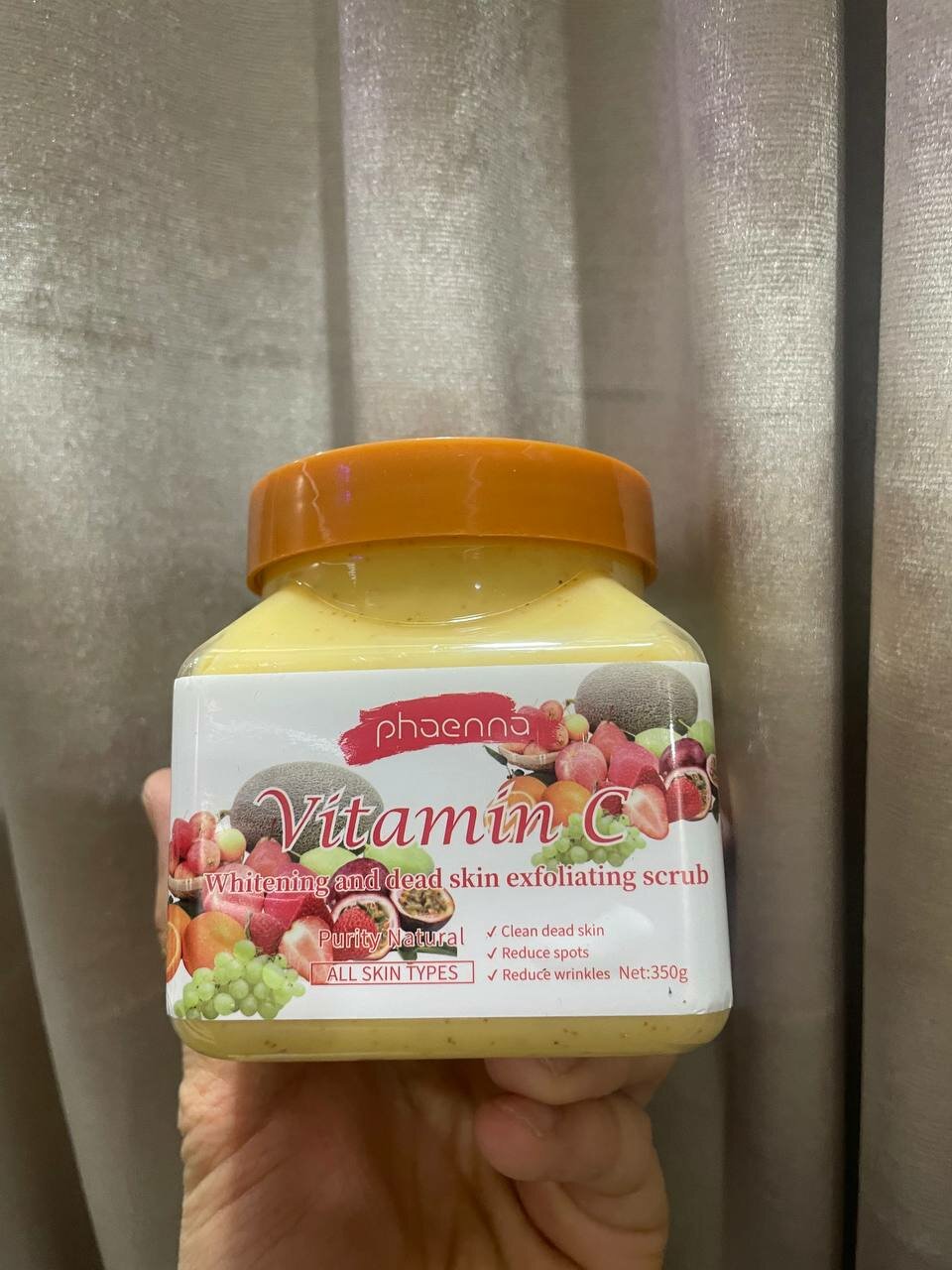 Скраб для тела и лица, очищающий пилинг Wokali Sherbet Body Scrub, 350 мл Cranberry