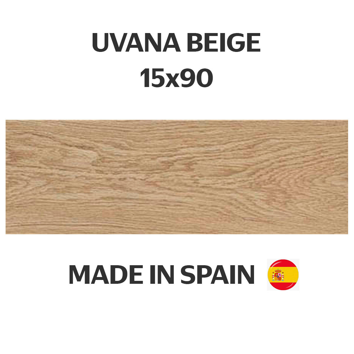 Испанская плитка Uvana Beige под дерево керамогранит 15 см х 90 см цена за упаковку (9 штук 1215м)
