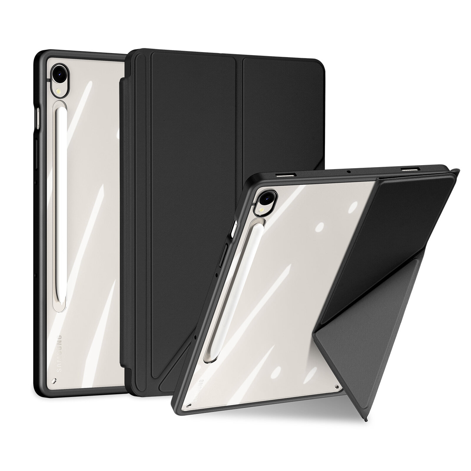 Чехол книжка от Dux Ducis для Samsung Galaxy Tab S9, Tab S9 FE и Tab S10 FE, серия Magi Series Case, с держателем Pencil и функцией автоматического перехода в спящий режим