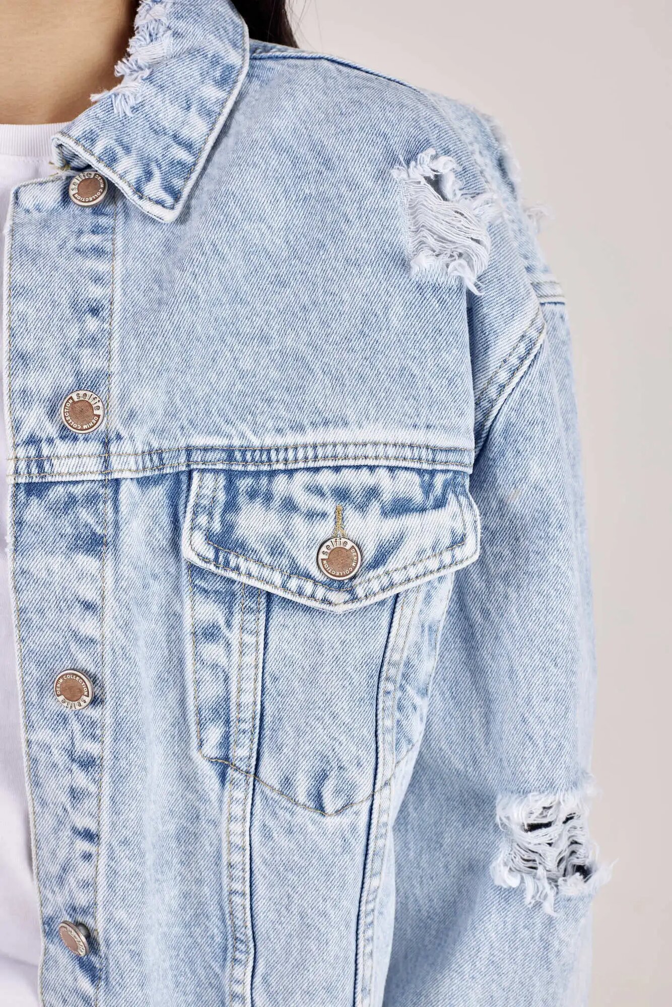 Куртка джинсовая Selfie, размер S, голубой — фото 1