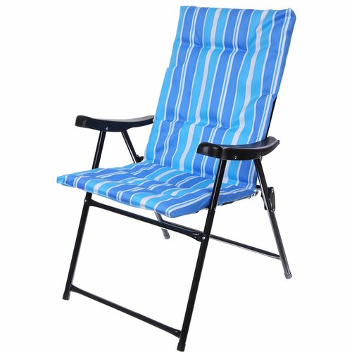 Кресло складное с подлокотниками Релакс R1297-6, 59*60*92 см, ДоброСад синий
