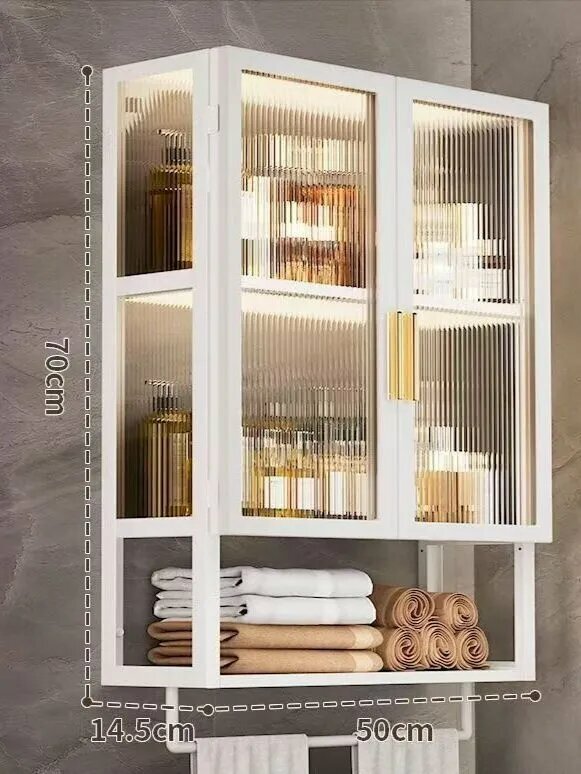 Шкаф навесной для ванной, 50х14.5х70 см, Универсальный