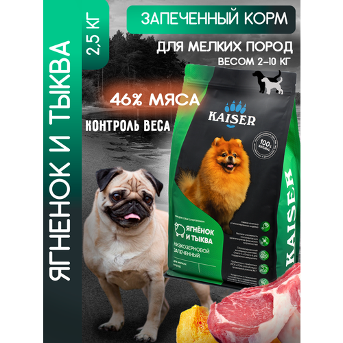 KAISER Сухой корм для собак мелких пород с ягненком и тыквой, 2,5 кг
