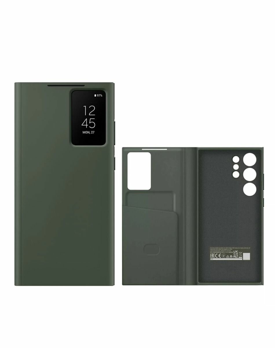 Оригинальный Smart View Wallet Smartphone Case для Samsung Galaxy S23 Ultra Smart Clear View Flip Cover EF-ZS918