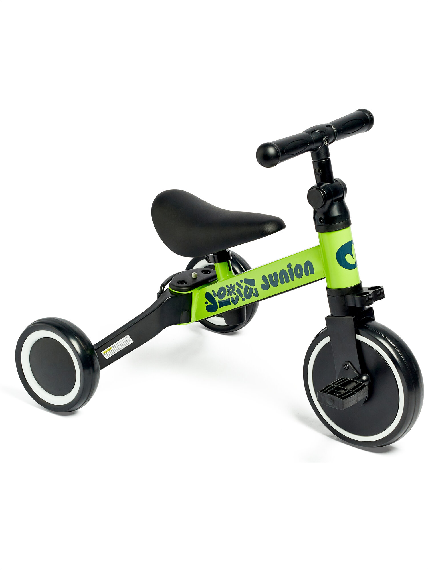 Детский беговел-трансформер 3 в 1 Junion Stepni велосипед, зелёный