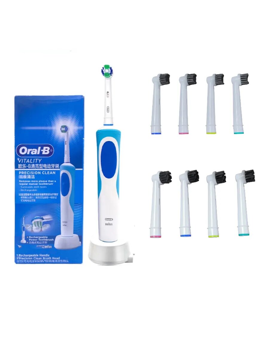 Электрическая зубная щетка "Oral B" D12 "Vitality", индукционная зарядка, 8 насадок
