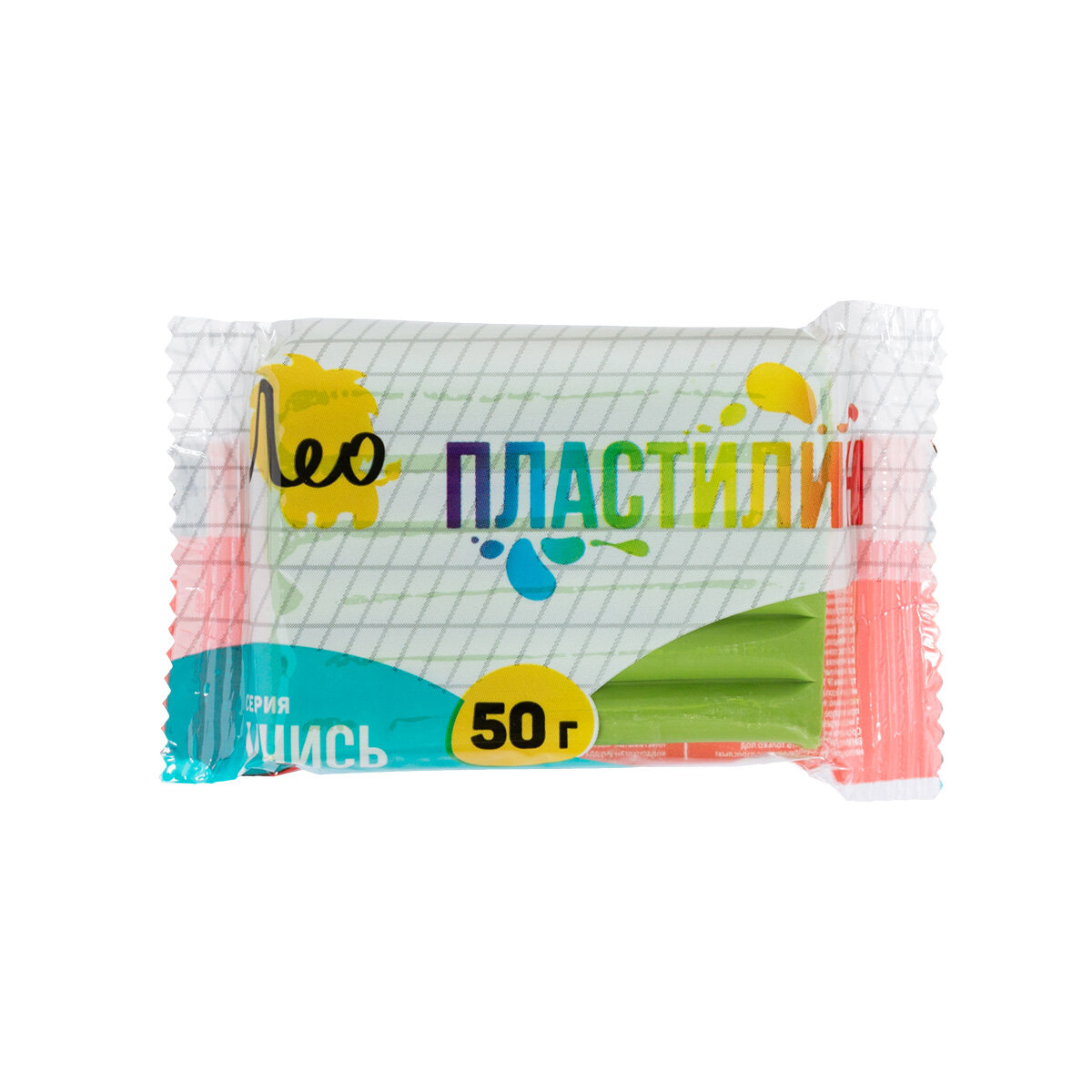 Лео Учись пластилин для школы классический, 10 штук по 50 грамм, цвет Салатовый LNMC-50