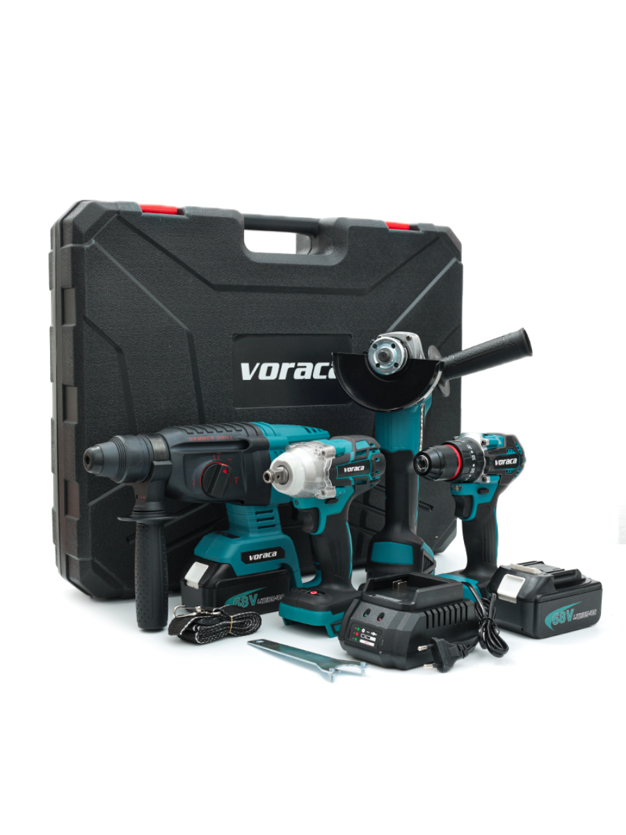 Набор инструментов Voraca 4 в 1 с зарядкой и чехлом голубой