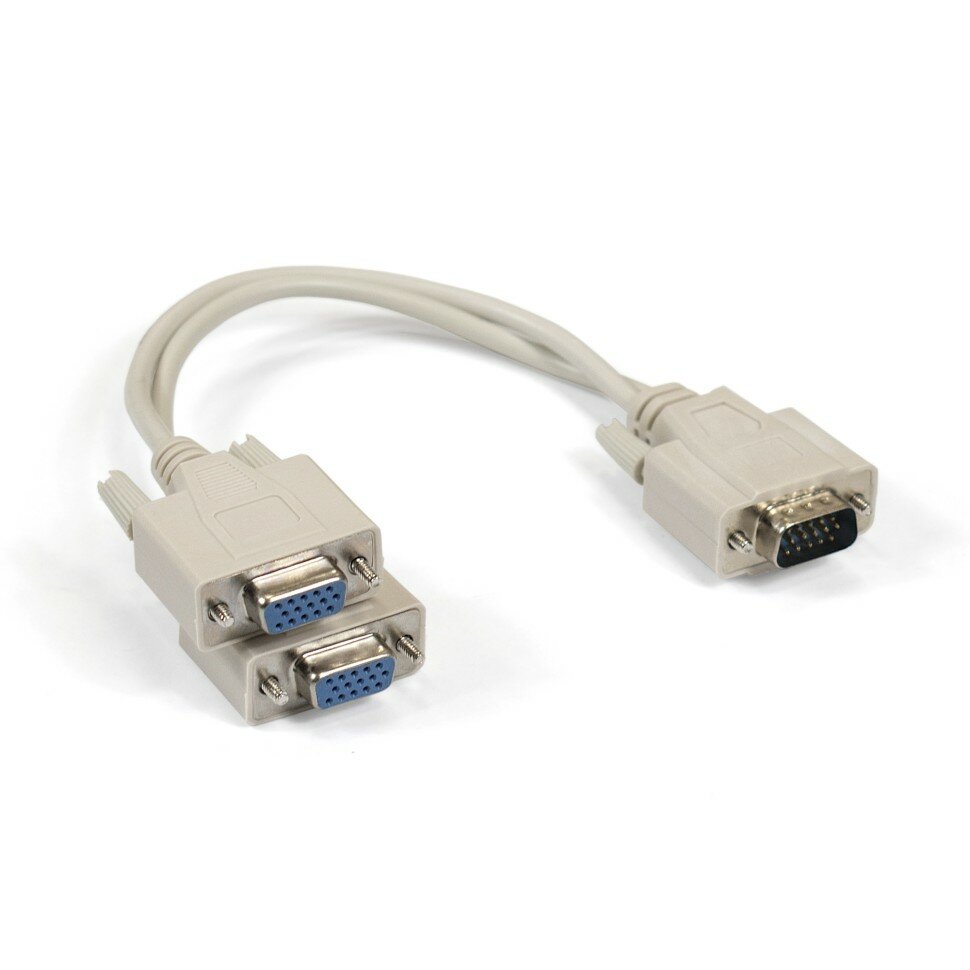 Кабель-разветвитель ExeGate EX-CC-VGA-15M2x15F-0.3 (монитор - 2xSVGA card, 15M/2x15F, 0,3м) (EX284939RUS)