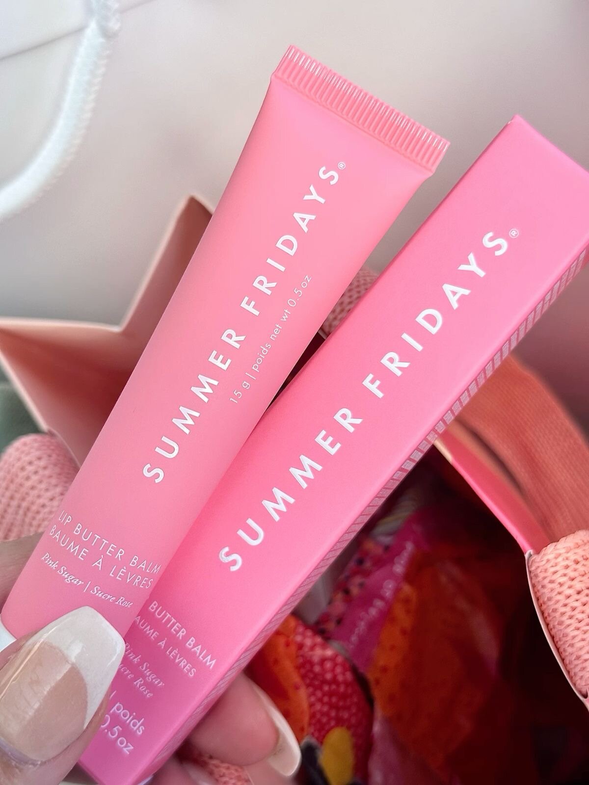 Блеск для губ, Summer Fridays Lip Butter balm Pink Sugar, сияющий и блестящий эффект, 15g
