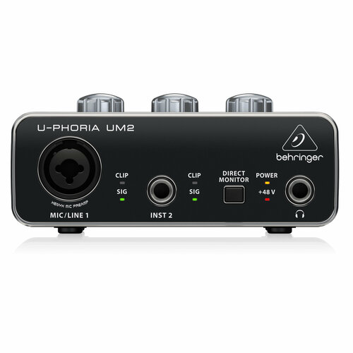 Аудиоинтерфейс Behringer UM2 USB 2448 бит фантомное питание 6471₽